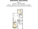 Detailed floor plan showcasing a three-bedroom home with a study, open kitchen, and primary suite at 14383 Coyote Ridge Dr, Noblesville, IN 46060