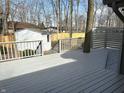 A spacious backyard deck provides an outdoor living space, perfect for entertaining and relaxation at 19533 Justin Morgan Dr, Westfield, IN 46074