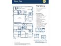 Willow floor plan featuring five bedrooms, two and a half baths, and a three car garage at 3707 Thomas Jefferson St, Westfield, IN 46074