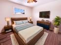 Relaxing main bedroom suite with a plush bed and modern decor at 1378 South St, Noblesville, IN 46060