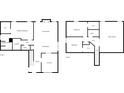 Detailed floor plan showcasing the layout of a two-story home's main level, including kitchen, living, and bedrooms at 5772 Jamestown Square Ln, Indianapolis, IN 46234