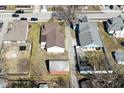 Aerial view shows the home and surrounding neighborhood at 207 E Wall St, Advance, IN 46102