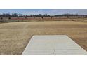 Open backyard with a concrete pad, and temporary fencing on the horizon at 2260 Oakmont Dr, Plainfield, IN 46168