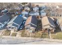 Aerial view showcasing the property's location in a quiet neighborhood at 3610 Robson St, Indianapolis, IN 46201