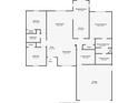 Detailed floorplan showcasing the layout, including bedrooms, bathrooms, kitchen, living spaces, and garage at 7340 Oakview Dr, Avon, IN 46123