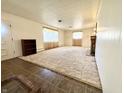 Spacious living room with windows providing natural light, a fireplace, and carpeted floors at 75 S 11Th Ave, Beech Grove, IN 46107