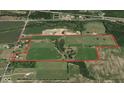 Aerial view of land parcel with red line showing the boundaries at 10624 N 200 W, Alexandria, IN 46001