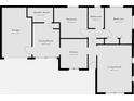Layout of home featuring a kitchen, laundry room, living room and bedrooms at 1303 S D St, Elwood, IN 46036