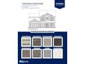 Selection of exterior and interior finishes: siding, trim, doors, flooring, carpet, cabinets and countertops at 1618 Trichel Dr, Greenwood, IN 46143