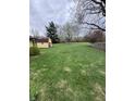 Large backyard, shed in background and green lawn at 839 S Paddock Rd, Greenwood, IN 46143