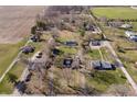 Expansive aerial view showcasing the property's location within a quiet, residential neighborhood at 9531 Prospect St, Indianapolis, IN 46239