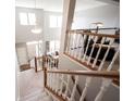 Bright foyer with high ceilings, staircase, and views into the living area at 3468 Glen Abbe Ct, Carmel, IN 46032
