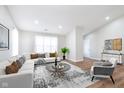 Bright living room boasting modern furniture, ample seating, and stylish decor for comfortable living at 2425 Silver E Ct, Carmel, IN 46033