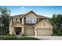Beautiful two-story home with brick and siding exterior, attached garage, and professionally landscaped yard at 5803 Sunstone Rd, Indianapolis, IN 46239