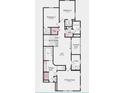 A detailed second floor plan showcasing the bedrooms, laundry room, loft, linen closet and deck at 5771 Cr W 750 N, McCordsville, IN 46055