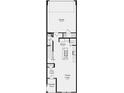 First floor plan featuring a kitchen, living room, dining room, powder room, and a garage at 5777 Cr W 750 N, McCordsville, IN 46055