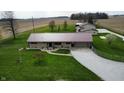 Exterior view of a charming single-story home with a well-maintained lawn and gravel driveway at 18103 N 300 W, Summitville, IN 46070