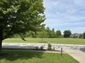 Expansive grassy backyard with scattered trees and view of neighborhood homes at 15898 Bounds Dr, Noblesville, IN 46062