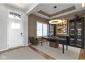 Bright home office with a statement light fixture and modern decor at 18271 Lake Winds Dr, Westfield, IN 46074
