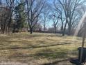 A large, grassy backyard is surrounded by mature trees and ready for entertaining at 3817 N Sheridan Ave, Indianapolis, IN 46226