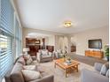 Bright living room with large windows, neutral decor, and an open concept layout with direct access to the kitchen at 643 Bracknell Dr, Avon, IN 46123
