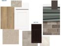 Bathroom design board features floor and wall tile, vanity choices, and cabinet colors at 365 N Grand Oak Dr, Mooresville, IN 46158