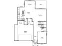 First floor floor plan shows the layout of the kitchen, living, dining and great rooms at 365 N Grand Oak Dr, Mooresville, IN 46158