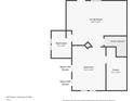 Floor plan showing a bedroom, bathroom, and living room layout on the second floor at 2023 Shelby St, Indianapolis, IN 46203