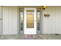Detailed view of the front door, with mailbox and welcome mat, offering a warm greeting at 9464 Fordham St, Indianapolis, IN 46268