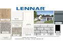 Selection of interior materials and exterior elevation featuring designer finishes and coordinated color palettes at 19707 Boulder Brook Ln, Westfield, IN 46074