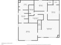 Detailed floorplan showcasing the layout of the second floor including bedrooms, bathrooms, and Gathering room at 2180 Olympia Dr, Franklin, IN 46131