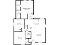 Detailed floor plan showcasing the layout of the home, including room dimensions at 6124 Dry Den Ct, Indianapolis, IN 46221
