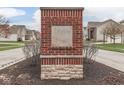 Eagles Nest community sign in a landscaped island at 7730 Imperial Eagle Dr, Zionsville, IN 46077