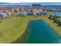 Overhead view of the property at 1043 Palomar Dr. next to a pond and neighborhood at 1043 Palomar Dr, Westfield, IN 46074