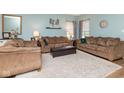 Bright living room with plush carpet, lots of natural light, neutral paint, and comfortable seating at 16963 Southall Dr, Westfield, IN 46074