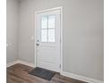 Bright entryway with a patterned glass front door at 432 Bluestem Ln, Whiteland, IN 46184