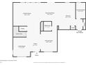 Blueprint of first floorplan showing the living room, dining room, Gathering room, bathroom, kitchen, and garage at 1279 Windswept Dr, Greenwood, IN 46143