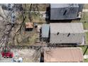 Birds-eye view of a home's backyard and surrounding neighborhood at 1351 S Belmont Ave, Indianapolis, IN 46221