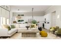 Open-concept living room and kitchen with large windows and modern decor at 15384 Cardonia Rd, Fishers, IN 46037