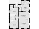 Floorplan that shows the square footage and layout of the bedrooms, bathrooms, kitchen, and living spaces at 831 Wallace Ave, Indianapolis, IN 46201