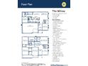 Floor plan of The Willow featuring four bedrooms, two and a half baths, a three-car garage, and a great room at 2721 Bo Street W, Plainfield, IN 46168