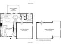 First floor layout featuring a kitchen, dining area, great room, flex room, and two-car garage at 7182 Finley Creek Dr, Whitestown, IN 46075