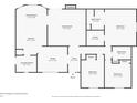 Detailed floorplan showcasing the layout of the home, including the kitchen, living room, and bedrooms at 4263 W Fox Ridge Ave, Greenwood, IN 46143
