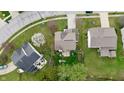 Aerial shot of a neighborhood with well-manicured lawns and mature trees at 13993 Whittier Dr, Fishers, IN 46038
