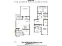 Floor plan with 2 car garage, dining room, kitchen, owner's bath, and 2 bedrooms upstairs at 798 James William Ln, Westfield, IN 46074