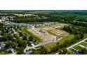 Expansive aerial view showcasing the new community with verdant greenery, walking trails and multiple homesites at 325 Atlas Dr, Lebanon, IN 46052