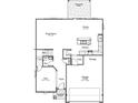 Detailed first floor plan showcasing the layout, including a kitchen, dining, flex space, and garage at 1038 Stubble Run, Danville, IN 46122