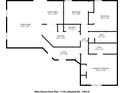 Floor plan of the main house, featuring a living room, dining area, kitchen, bedrooms, and bathrooms at 7145 Lafayette Rd, Indianapolis, IN 46278