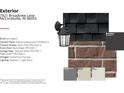 A curated selection of exterior home colors featuring black magic, moth gray, and delicate white color palettes at 7421 Broadview Ln, McCordsville, IN 46055