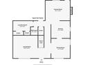 Layout of first floor, showing living room, dining room, kitchen, laundry, bathroom, and Gathering room at 13510 E 131St St, Fishers, IN 46037